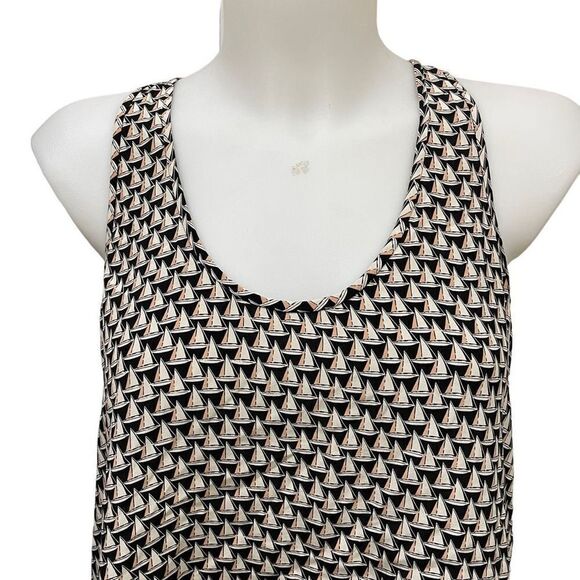 JOIE 100% Silk‎ Crossover Back Tank Top, Sailboat Print lightweight size XS - Picture 4 of 8